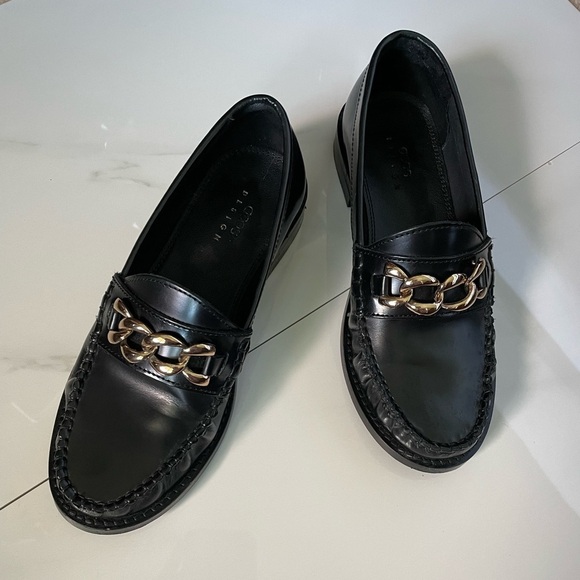 ASOS DESIGN Method Vegan Leather Loafers With Chain in Black Size 2 - Picture 5 of 6
